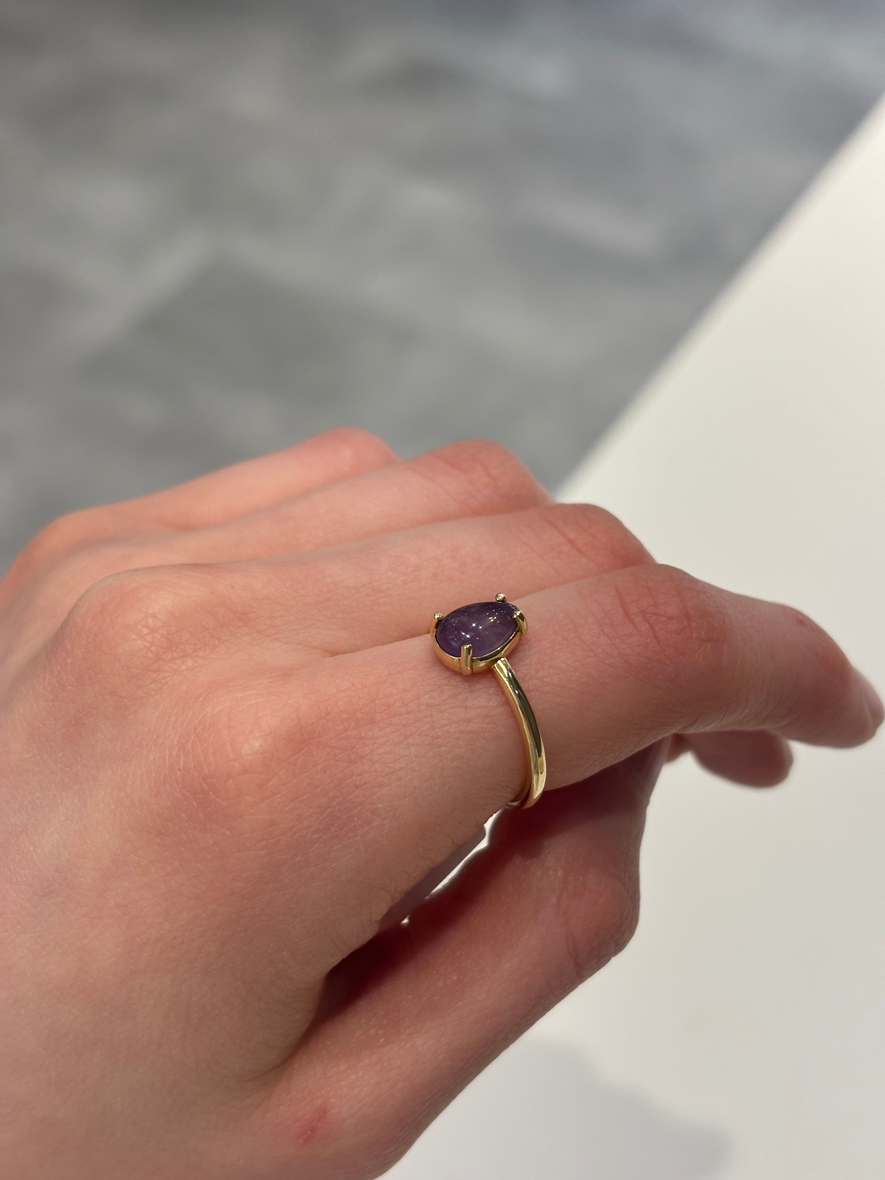 Amethyst Drop Ring