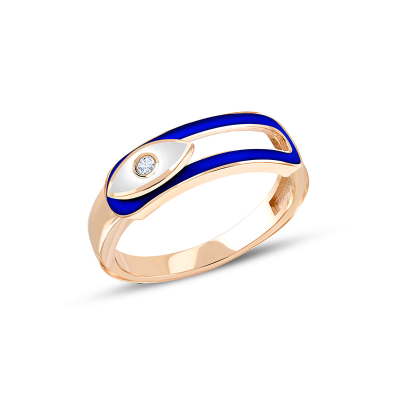 Sideways Shift Evil Eye Ring