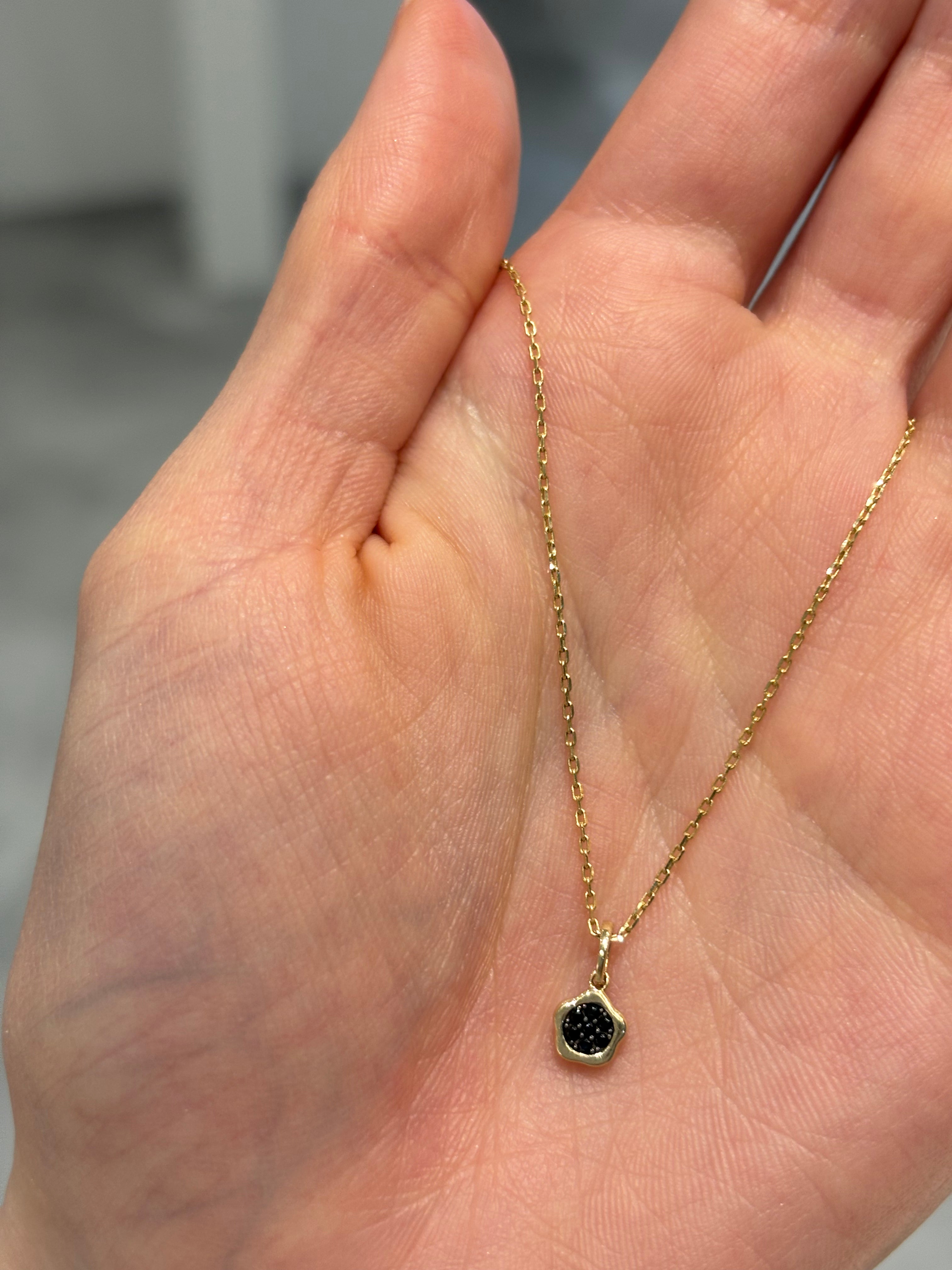 Black Diamond Moon Flower Pendant