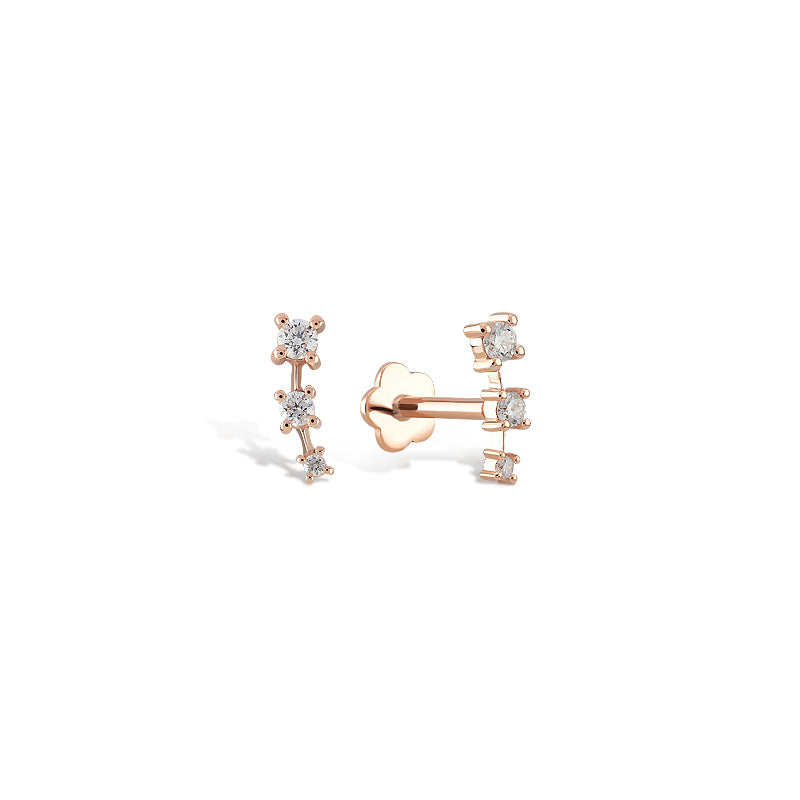 Diamond Fall Flat Back Stud Piercing