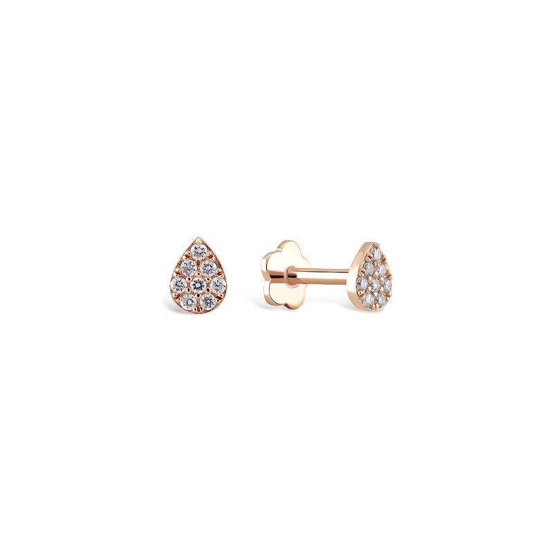 Pave Diamond Flat Back Pear Stud - Piercing