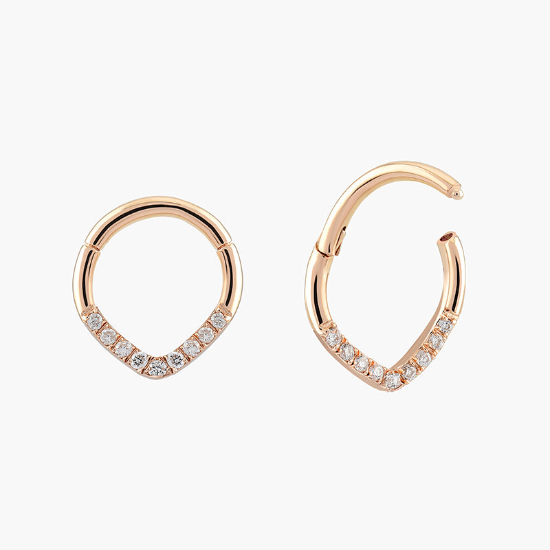 Tear Drop Diamond Hoop - Piercing