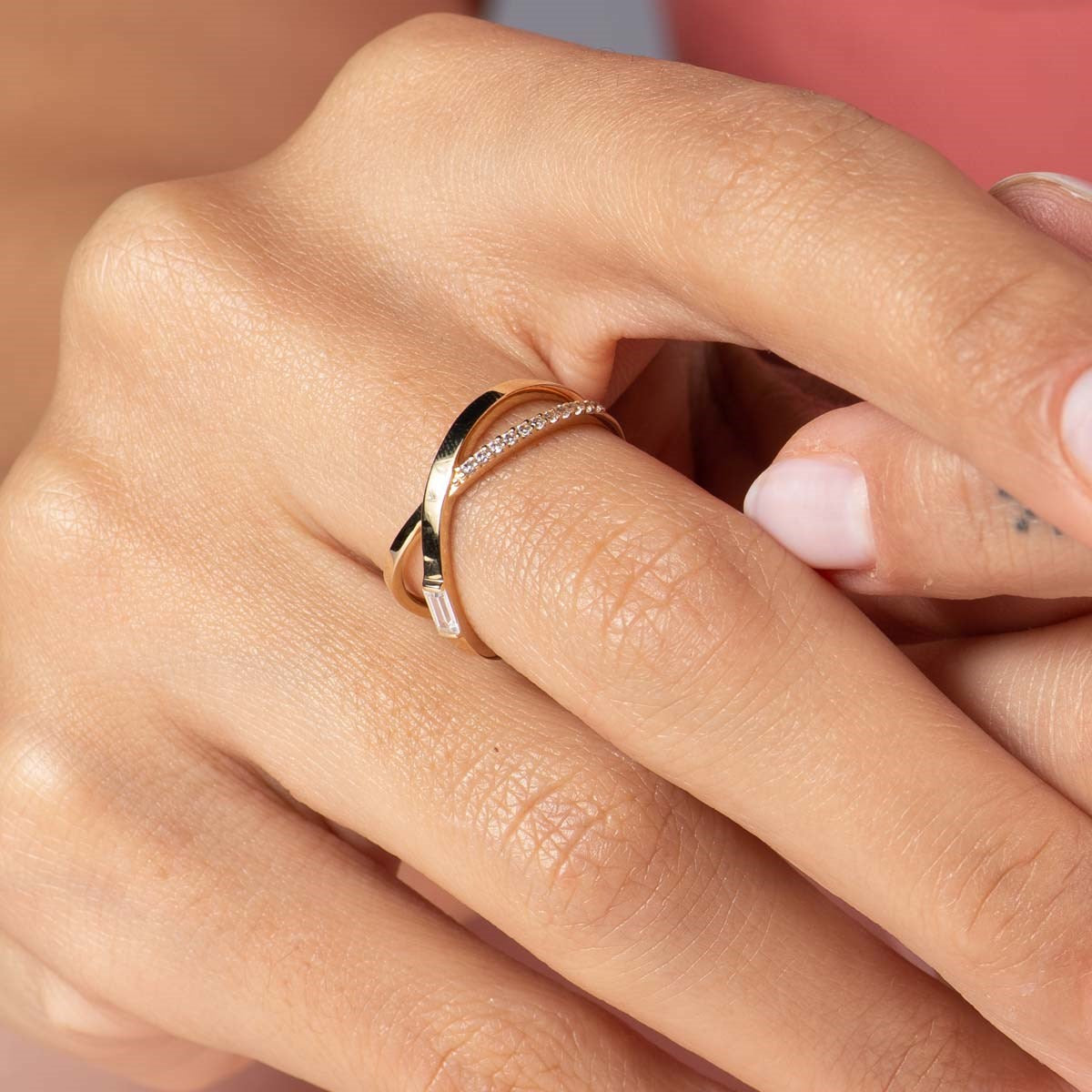 Duet Baguette Ring